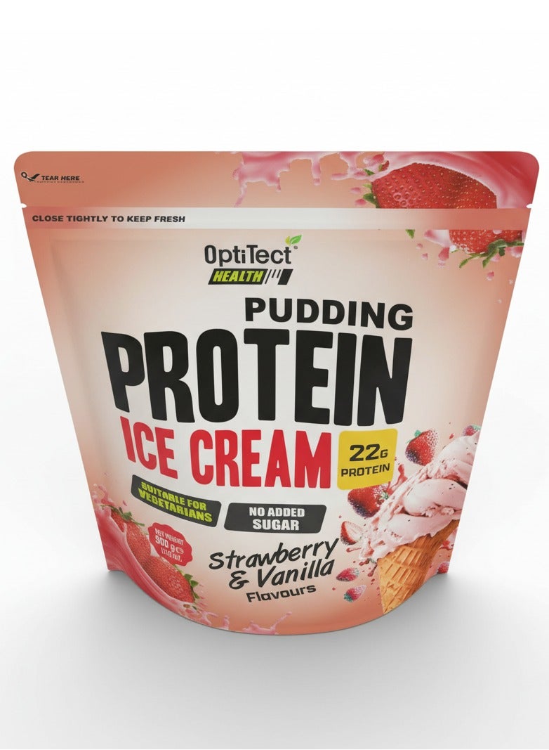 أوبتيتيكت مزيج بودنغ البروتين الصحي والآيس كريم، بنكهة الفراولة، ٥٠٠ غرام | حلوى غنية بالبروتين | بدون إضافة سكر - Image 4