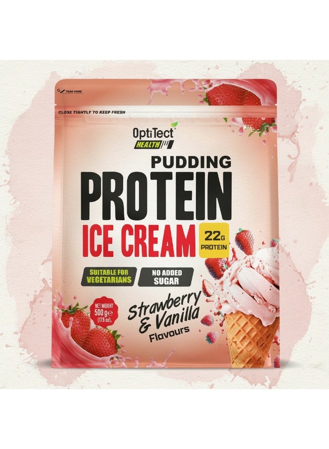 أوبتيتيكت مزيج بودنغ البروتين الصحي والآيس كريم، بنكهة الفراولة، ٥٠٠ غرام | حلوى غنية بالبروتين | بدون إضافة سكر - Image 5