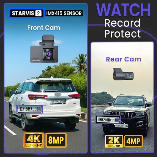 Autofy V50 Car Dash Camera 4K Ultra HD (8MP) Front 2K QHD (4MP) Rear STARVIS 2 IMX415 Sensor Dual Channel Super Capacitor Night Vision 24H Parking Monitor G-Sensor (Free Acc Kit & 24 Months Warranty) - Image 2