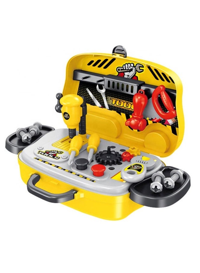 مجموعة ألعاب أدوات للأطفال – حقيبة أدوات بشكل باص ومجموعة عمل تعليمية – حقيبة أدوات محمولة للبنين والبنات - Image 2