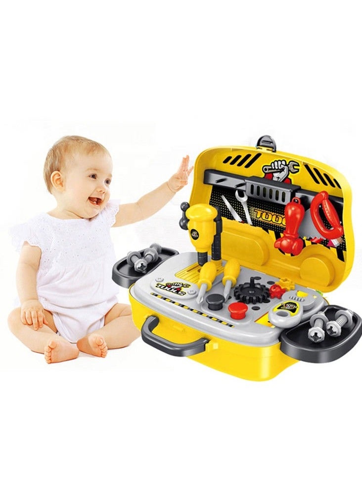 مجموعة ألعاب أدوات للأطفال – حقيبة أدوات بشكل باص ومجموعة عمل تعليمية – حقيبة أدوات محمولة للبنين والبنات - Image 1