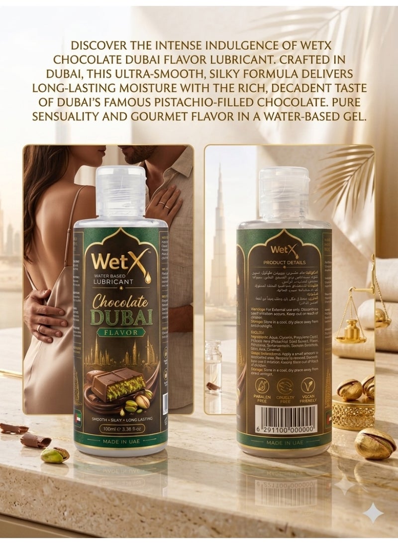 WetX Premium Dubai Chocolate Flavored Water Based Lubricant (100ml) | Long Lasting Pleasure - Natural Feeling - Smooth & Silky - Image 5