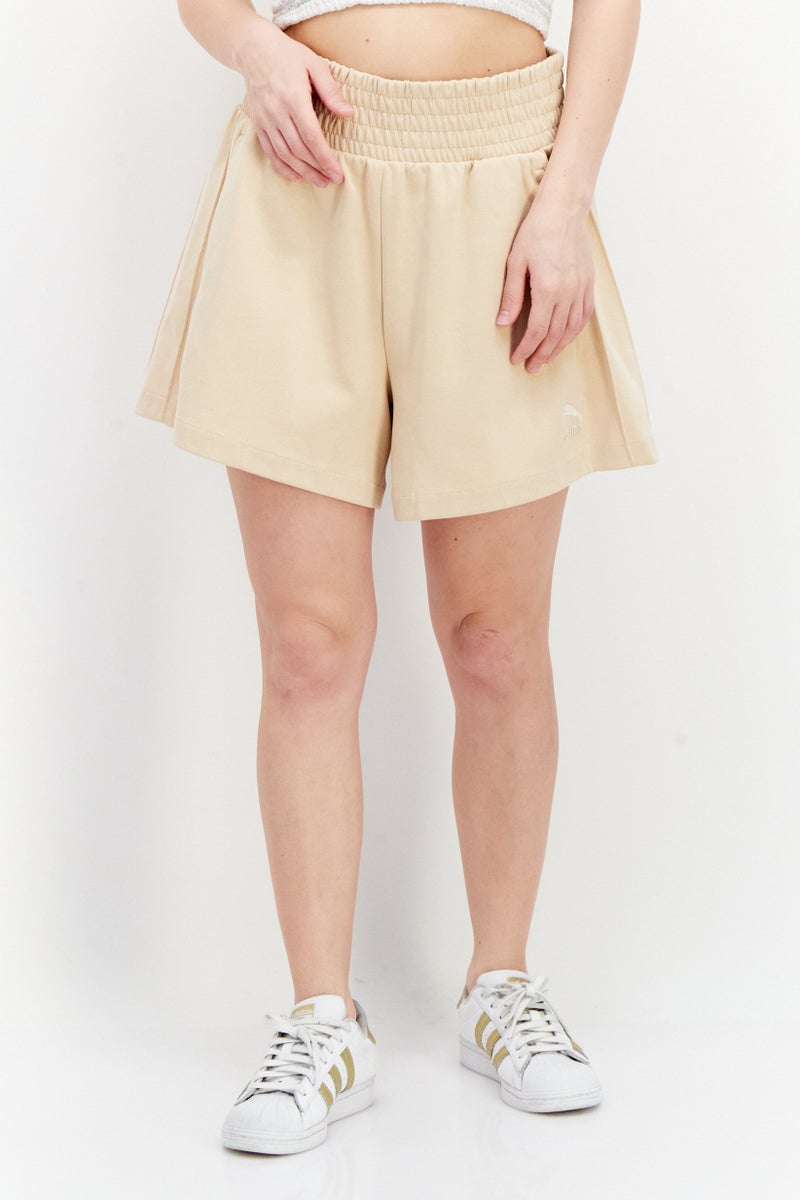 PUMA Women Sportswear Fit Training Shorts, Beige - Image 1