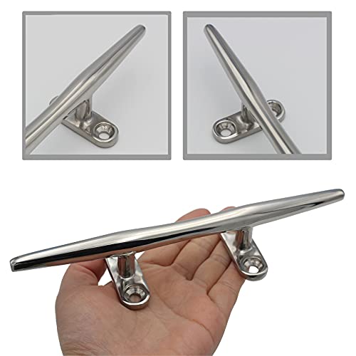 VEITHI Boat Cleats Dock Cleats 8 inch 316 Stainless Steel, Boat Dock Cleats Open Base, Boat Cleat Marine Cleats with Hardware, Rope Cleat for Boat/Yacht/Deck/Nautical Decor (4 Pack) - Image 4