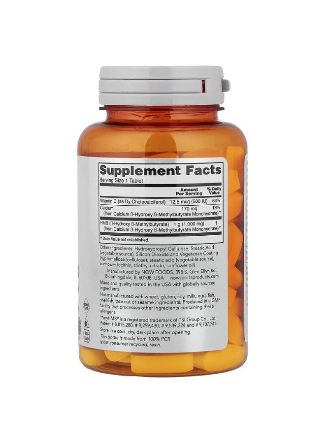 Now Foods HMB Double Strength Dietary Supplement 1000mg - 90 Tablets - Image 2