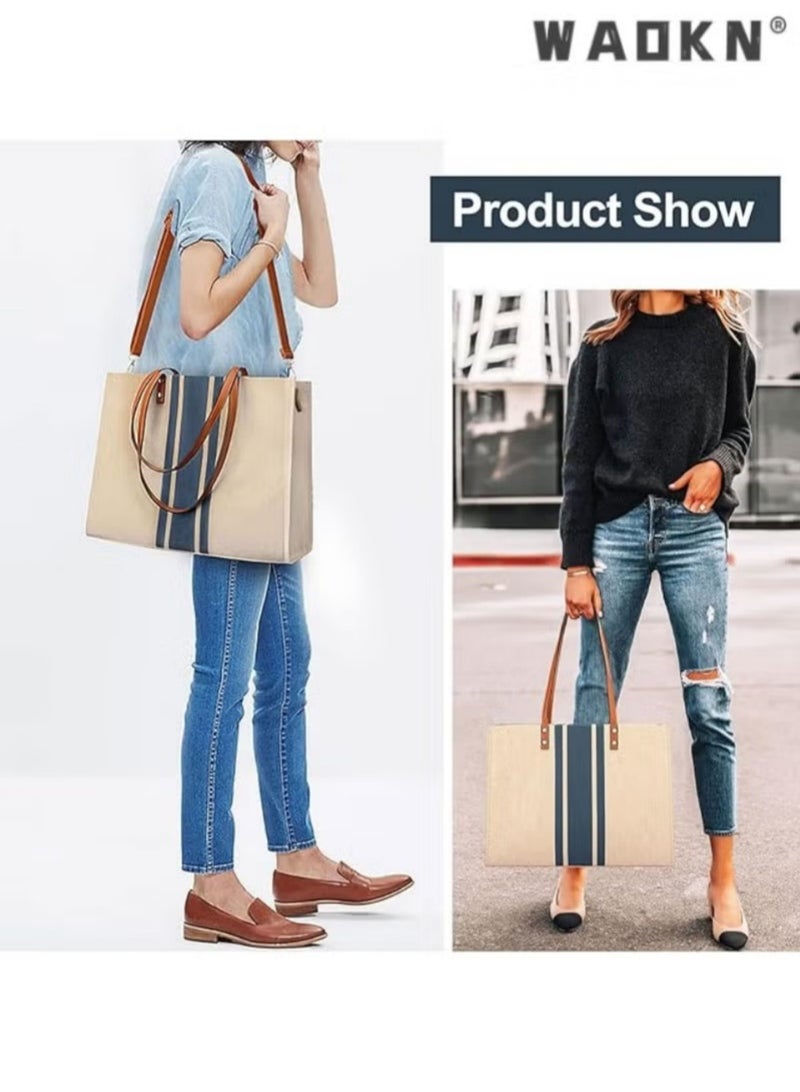 WAOKN Multi-functional Women's Handbag & Messenger Bag for Laptops, Large Capacity Notebook Sleeve, Fits 15.6-inch Tablet, with Digital Accessories Storage Compartment, Stylish Hand-held Bag - Image 4