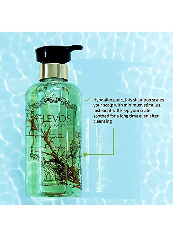 Clevos - Natura Foresta Natural Organic Hair Shampoo 17.92 Fl Oz For Normal Dry Sensitive Itchy Scalp Pleasant Rosemary Scent Reduce Dandruff All Natural Sulfatefree Vegan Cruelty Free Clavos - Image 1