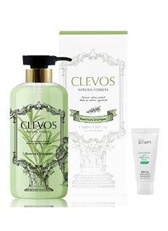Clevos Natura Foresta Natural Organic Hair Shampoo 17.92 Fl Oz For Normal Dry Sensitive Itchy Scalp Pleasant Rosemary Scent Reduce Dandruff All Natural Sulfatefree Vegan Cruelty Free Clavos  - Image 1