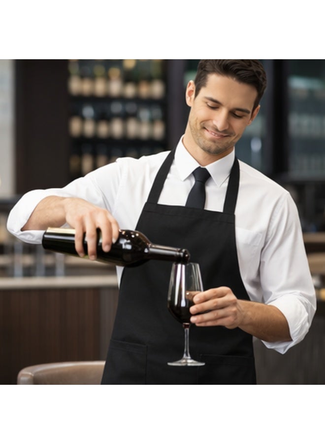 BharatHomes Long Black Polyester Apron – Professional Work Uniform for Restaurant, Hotel, Waiter, Waitress, Bartender, Lounge, Bistro & Diner Staff - Image 3