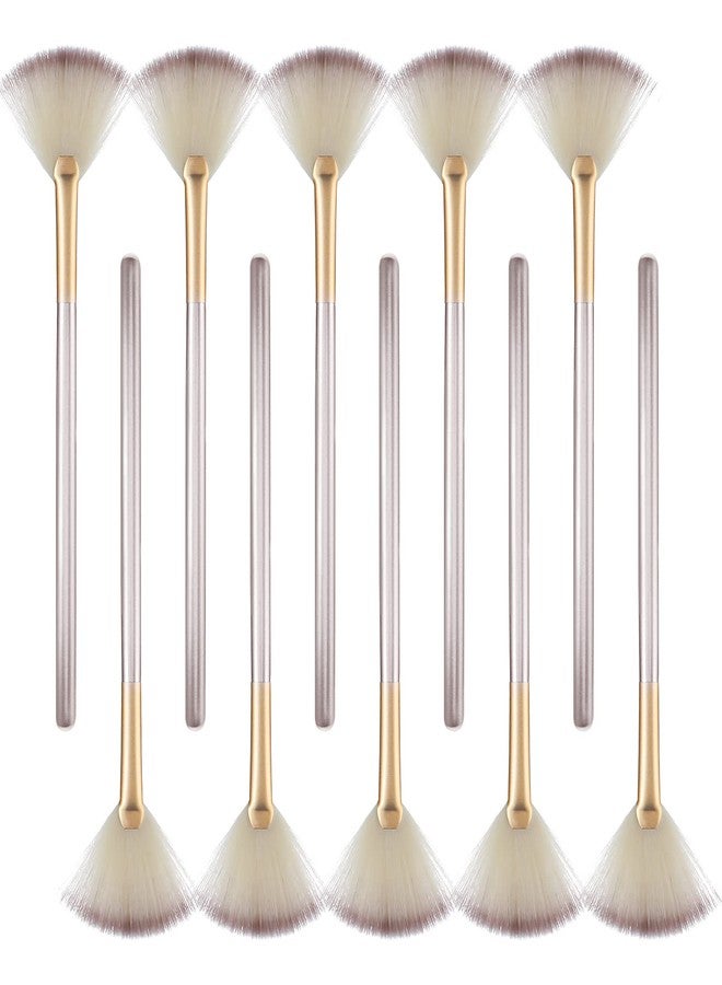 Prasacco 10 Pcs Fan Brushes for Facials, Fan Mask Brushes, Soft Facial Brushes Applicator for Mask Mud Cream Makeup Estheticians - Image 1