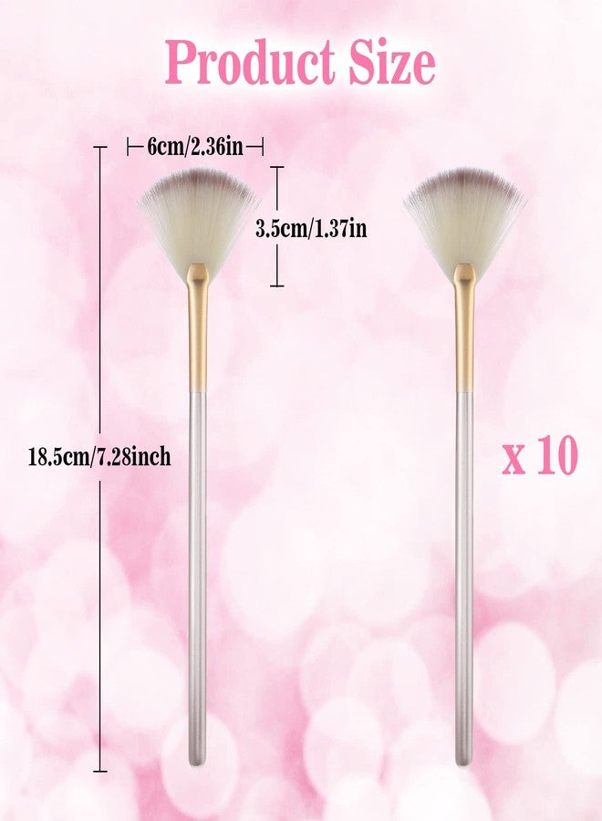 Prasacco 10 Pcs Fan Brushes for Facials, Fan Mask Brushes, Soft Facial Brushes Applicator for Mask Mud Cream Makeup Estheticians - Image 2