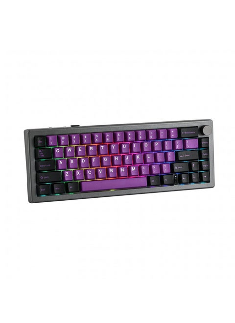 EPOMAKER EK68 65% Gasket NKRO Hot Swappable 2.4Ghz/Bluetooth 5.0/USB-C Wired Mechanical Gaming Keyboard with Knob, South-Facing LED, 3000mAh Battery, RGB Backlight for Win/Mac (Flamingo Switch)