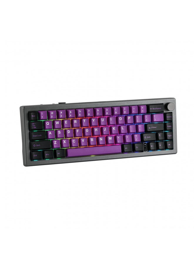 EPOMAKER - EPOMAKER EK68 65% Gasket NKRO Hot Swappable 2.4Ghz/Bluetooth 5.0/USB-C Wired Mechanical Gaming Keyboard with Knob, South-Facing LED, 3000mAh Battery, RGB Backlight for Win/Mac (Flamingo Switch) - Image 1