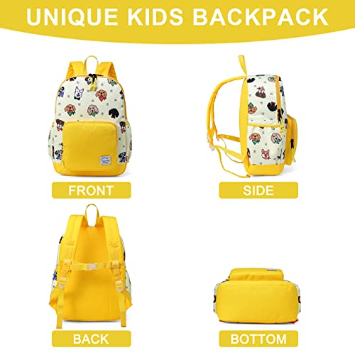 VASCHY Kids backpacks, Cute Lightweight Water Resistant Toddler Preschool Backpack for Boys and Girls Chest Strap Yellow Puppies - Image 5