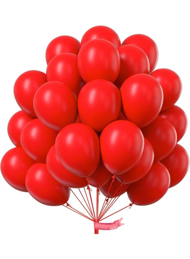 TOY GARDEN 50 PCS Chrome Metallic Red Balloons Latex Bulk Party Decorations Supply Kit High-Shine Glossy Balloons for Valentines Weddings Events - Image 1