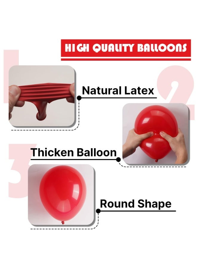 TOY GARDEN 50 PCS Chrome Metallic Red Balloons Latex Bulk Party Decorations Supply Kit High-Shine Glossy Balloons for Valentines Weddings Events - Image 4
