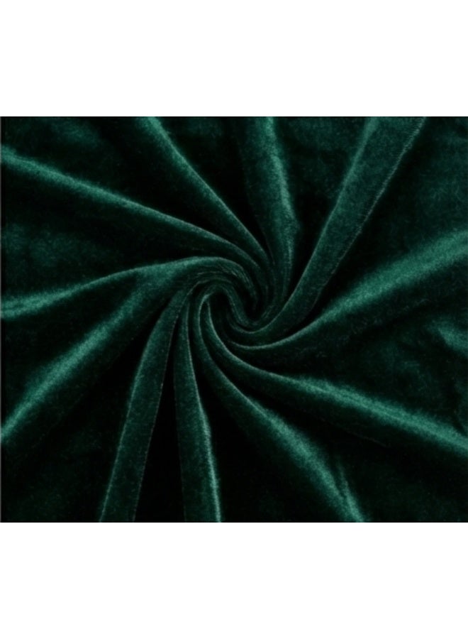 شرشف صلاة مخملي فاخر واسع (موديل فراشة) مع طرحة متصلة - لون زيتي (أخضر غامق) ملكي - Image 3