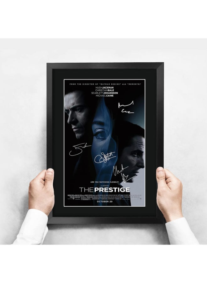HWC Trading HWC Trading The Prestige The Cast Christian Bale Hugh Jackman 16 x 12 inch Framed Gifts Printed Poster Signed Autograph Picture for Movie Memorabilia Fans - 16" x 12" Framed  - Image 3
