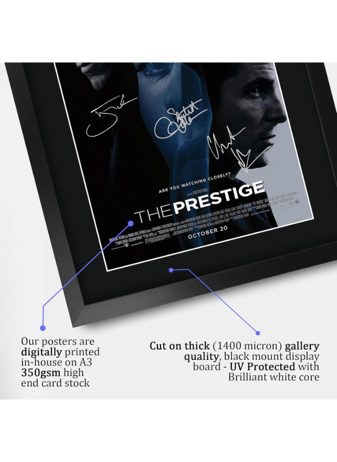 HWC Trading HWC Trading The Prestige The Cast Christian Bale Hugh Jackman 16 x 12 inch Framed Gifts Printed Poster Signed Autograph Picture for Movie Memorabilia Fans - 16" x 12" Framed  - Image 4