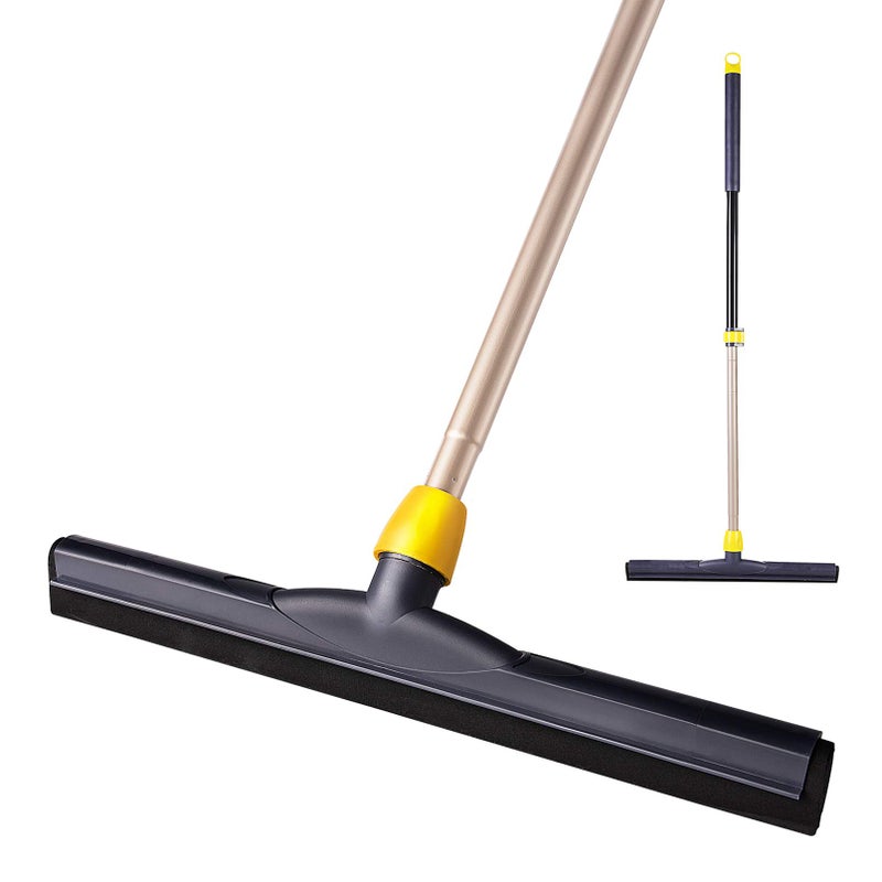 Yocada Floor Squeegee Scrubber Adjustable Telescopic Pole Heavy Duty Household Broom EVA Foam Blade for Garage Courtyard Shower Bathroom Floor Marble Glass Tile Water Foam Cleaning - Image 1