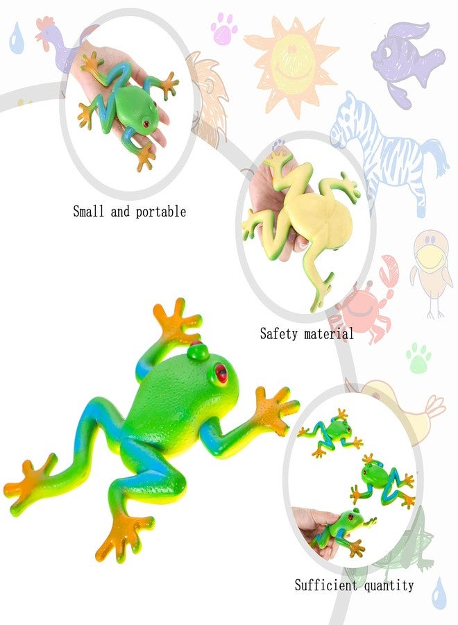 Chalyna 3 Pcs Passover Frog Toys Rubber Frogs for Kids Realistic Amphibian Figurines Simulation Animal Model Soft Stretchy Spoof Vent Stress Toy Animal Party Decor Passover for Relief Seder Gifts - Image 4