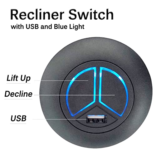 Podoy Power Recliner Switching Replacement with USB, 2 Button 5 pin Round Hand Control Handset Plug Replacement Compatible with Ashley Okin Limoss Lane KDPT(KAIDI) Electric Lift Chair Recliner Sofa - Image 4