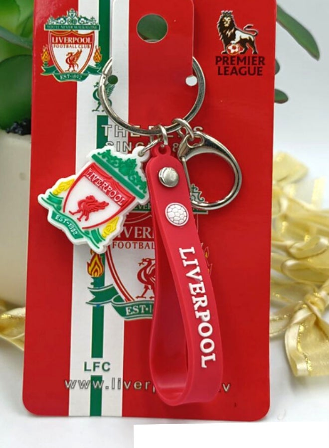 PVC Keychain Small Standard C Buckle Rope Ball logo footBall fan Keychain Liverpool