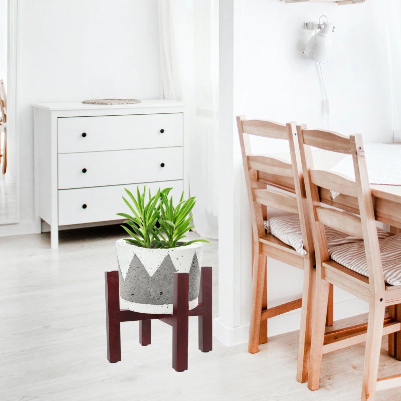 Nordic Solid Wood Plant Stand 16cm Diameter Square Legs Indoor Flower Pot Holder - Image 5