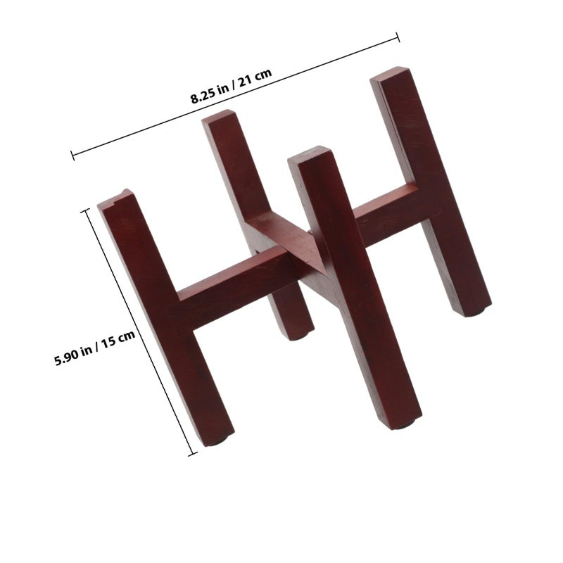 Nordic Solid Wood Plant Stand 16cm Diameter Square Legs Indoor Flower Pot Holder - Image 3
