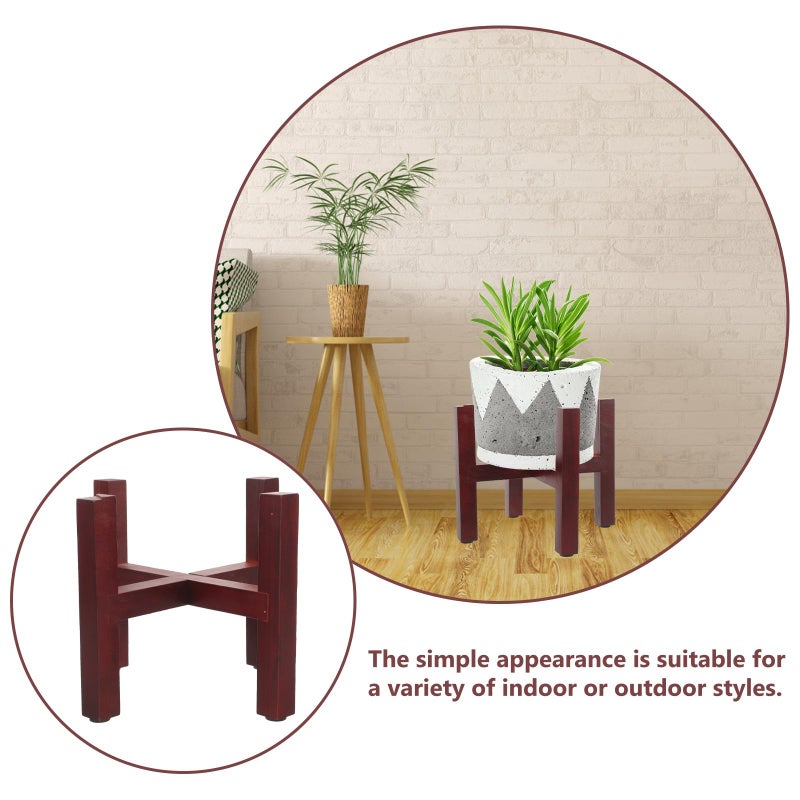 Nordic Solid Wood Plant Stand 16cm Diameter Square Legs Indoor Flower Pot Holder - Image 4