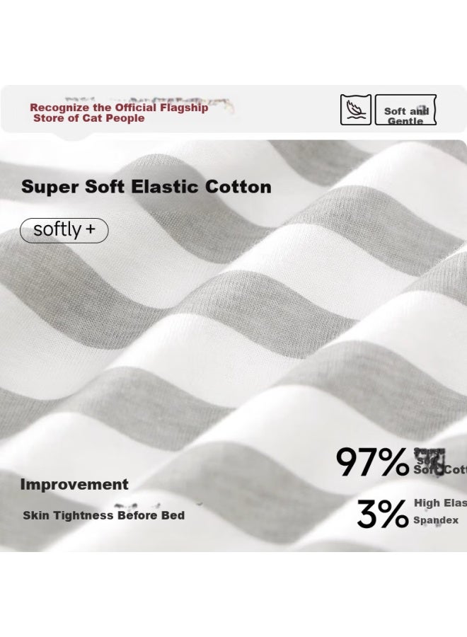MIIOW Pure Cotton Couple Pajamas Casual And Simplezebra Pattern Long Sleeve Round Neck Home Wear Set - Image 4