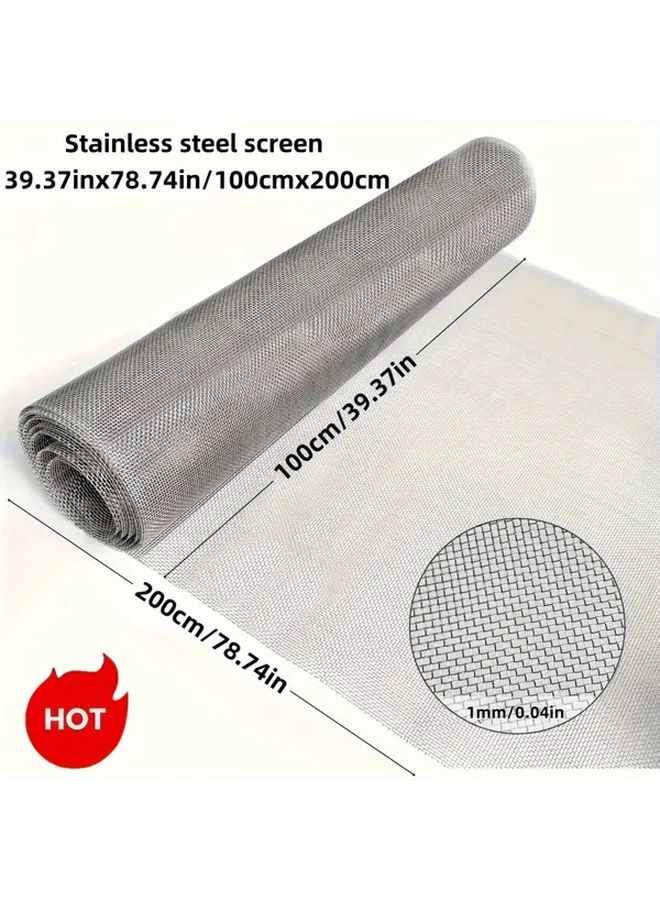 304 Stainless Steel Fine Mesh Wire Grey 39 37in x 78 74in Heavy Duty Metal Netting - Image 4