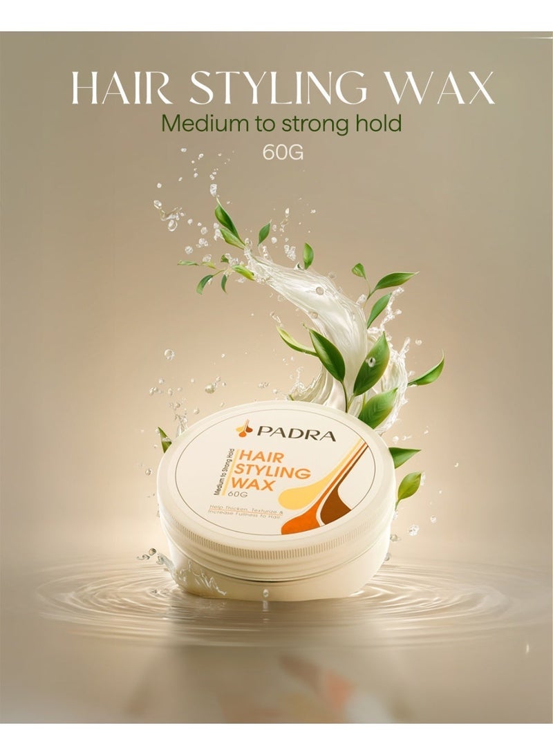 بادرا شمع تصفيف الشعر | تثبيت متوسط ​​إلى قوي | يساعد على تكثيف الشعر | يمنح الشعر ملمسًا وكثافةً، 60 غرامً للجنسين - Image 2