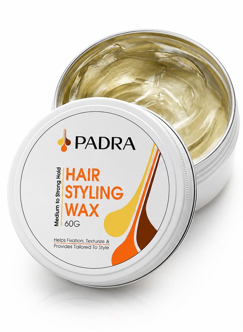Padra Hair Styling Wax | Medium To Strong Hold | Help Thicken | Texturize & Increase Fullness To Hair 60G Unisex - Image 1