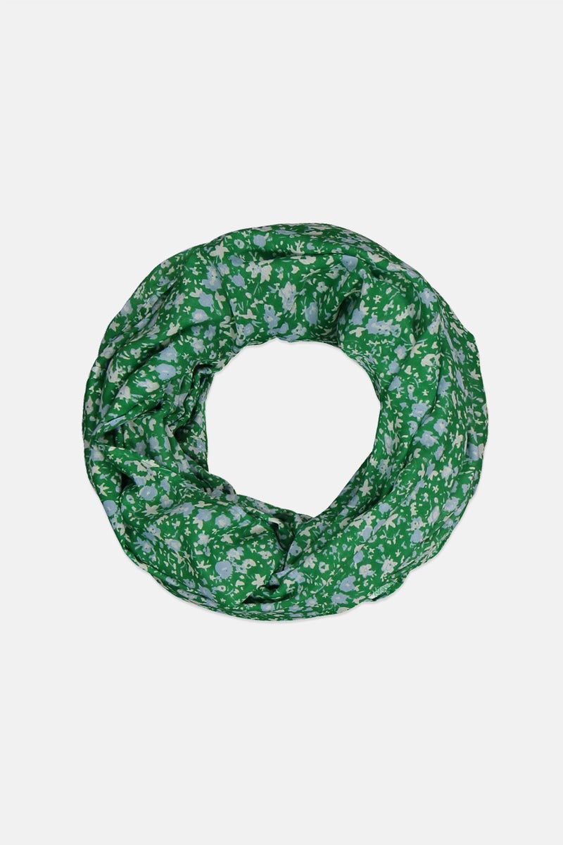 Tchibo Women Allover Print Loop Scarf, Green  - Image 1