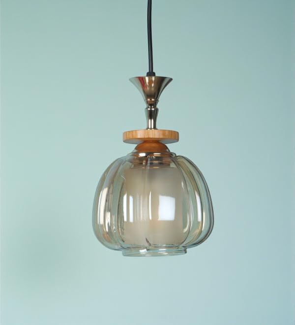 ELIANTE Modern Glass Hanging Light for Living Room & Dining Area | Metal Ceiling Lamp with Elegant Glass Shade | 3 Years Warranty | Free Bulb (Velante) - Image 4