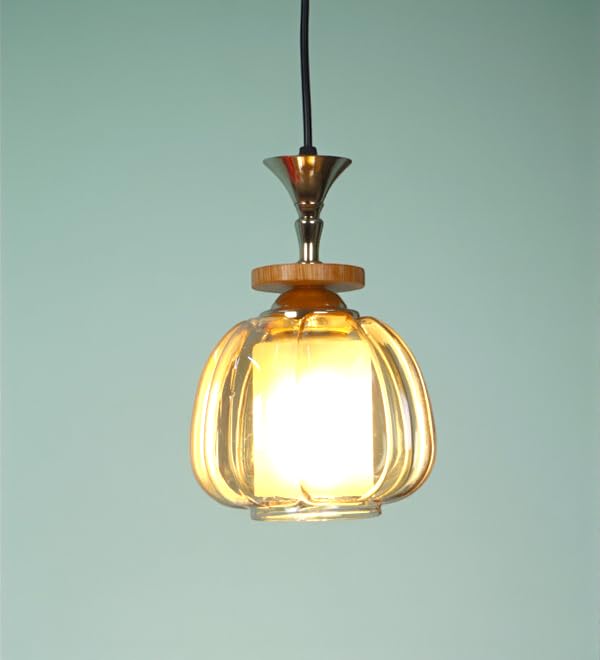 ELIANTE Modern Glass Hanging Light for Living Room & Dining Area | Metal Ceiling Lamp with Elegant Glass Shade | 3 Years Warranty | Free Bulb (Velante) - Image 2