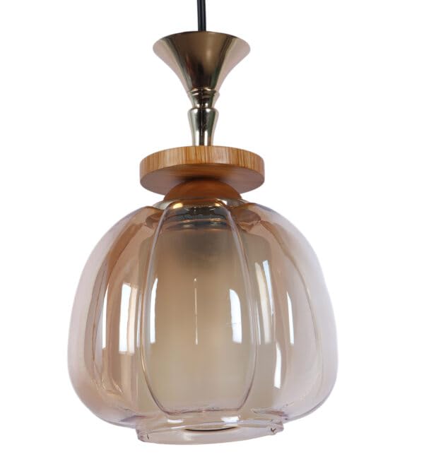 ELIANTE Modern Glass Hanging Light for Living Room & Dining Area | Metal Ceiling Lamp with Elegant Glass Shade | 3 Years Warranty | Free Bulb (Velante) - Image 3