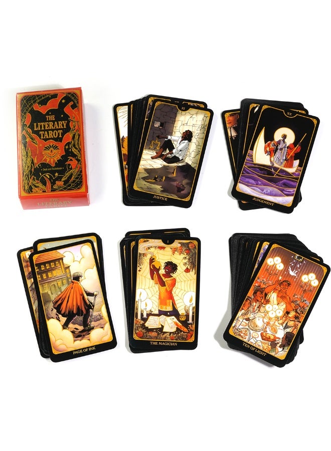 NIBEMINENT 78 Cards "Literary Tarot Classic Edition" Tarot Deck Set Unveiling the Mysteries of Classic Literature Party Table Game Interactive Board Game - Image 2