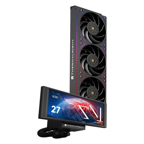 Thermalright Trofeo Vision 360 ARGB Black CPU Liquid Coolerfor AM4AM5Intel LGA18511700686inch Full Colour LCD Display with 1280x480 ResolutionsMagnetic Panel ScreenDIY DynamicStatic Images - Image 1