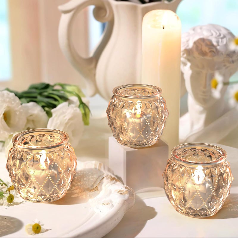 AltarreT 36pcs Gold Votive Candle Holders for Table Centerpiece, Glass Tea Light Candle Holder Set for Wedding Decor Home Party Decoration - Image 4