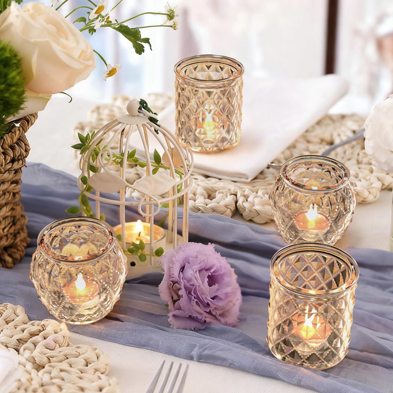 AltarreT 36pcs Gold Votive Candle Holders for Table Centerpiece, Glass Tea Light Candle Holder Set for Wedding Decor Home Party Decoration - Image 3