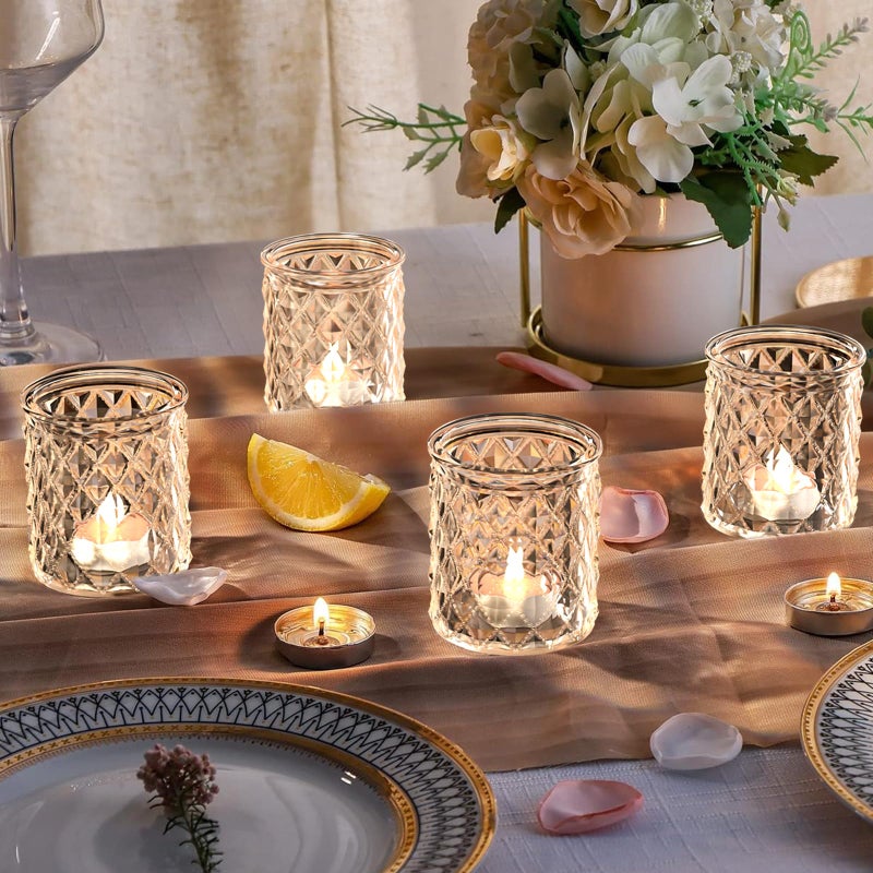 AltarreT 36pcs Gold Votive Candle Holders for Table Centerpiece, Glass Tea Light Candle Holder Set for Wedding Decor Home Party Decoration - Image 5