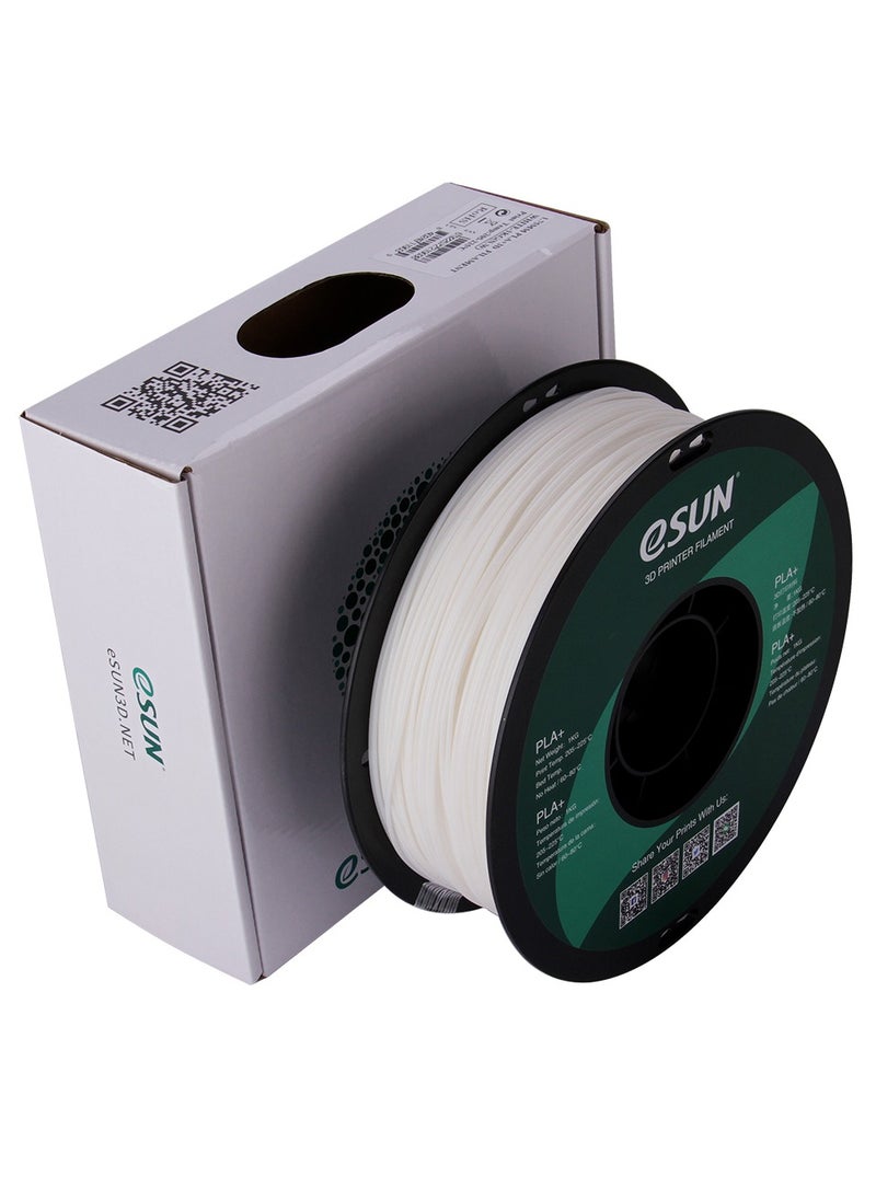eSUN - Esun 3D Printer Filament PLA+ 1.75 mm Dimensional Accuracy +/- 0.05 mm 1 Kg (2.2 lbs) Spool 3D Printing Material for 3D Printers – White - Image 1