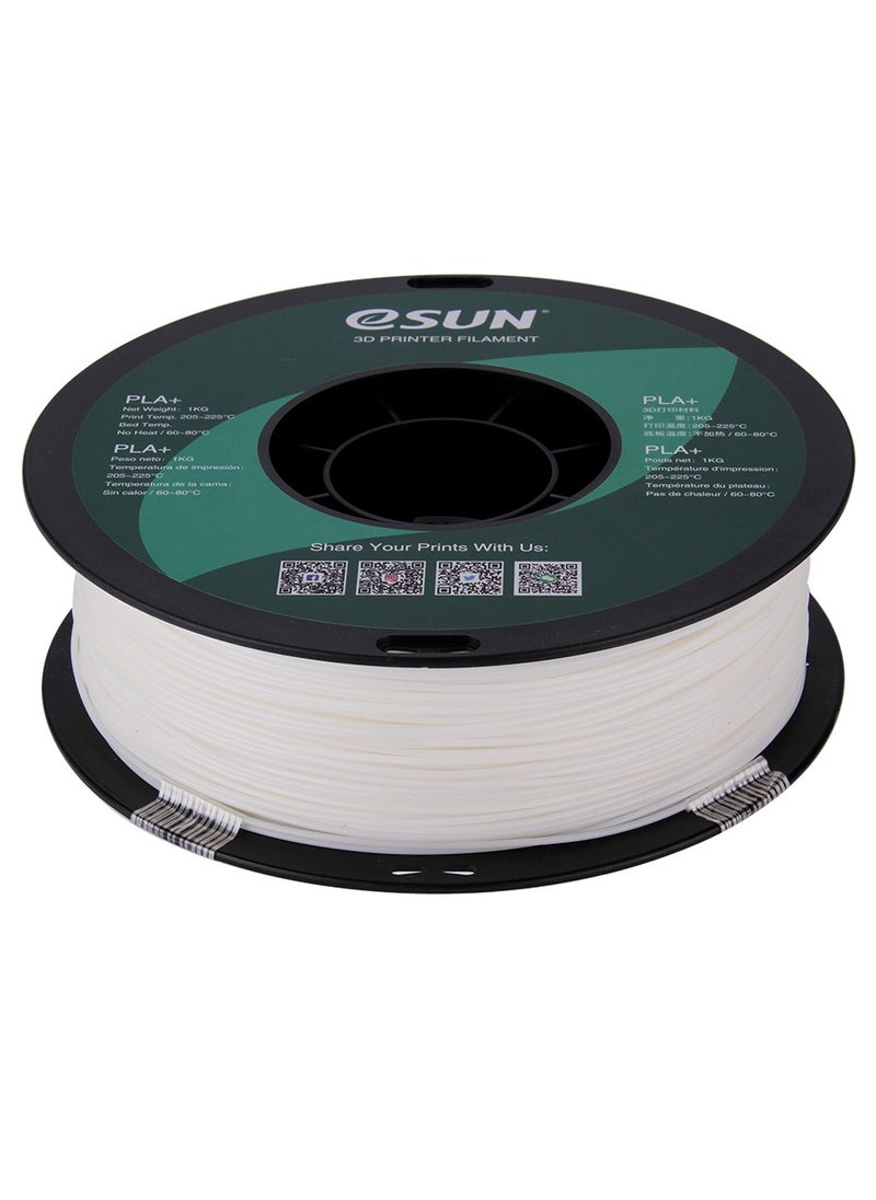 eSUN - Esun 3D Printer Filament PLA+ 1.75 mm Dimensional Accuracy +/- 0.05 mm 1 Kg (2.2 lbs) Spool 3D Printing Material for 3D Printers – White - Image 1