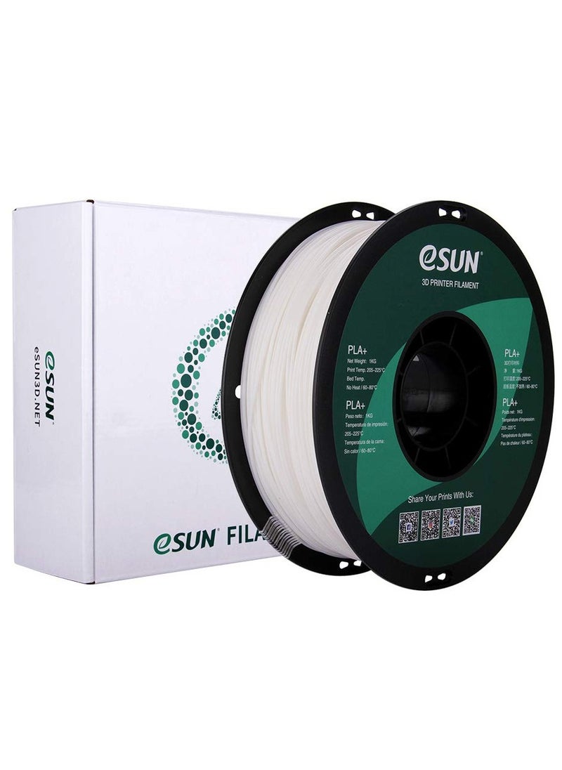 eSUN - Esun 3D Printer Filament PLA+ 1.75 mm Dimensional Accuracy +/- 0.05 mm 1 Kg (2.2 lbs) Spool 3D Printing Material for 3D Printers – White - Image 1
