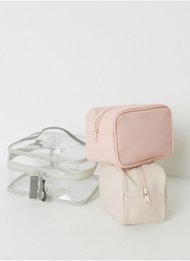 women'secret Pack Of 2 Small Pink And Beige Toiletry Bags  - Image 2