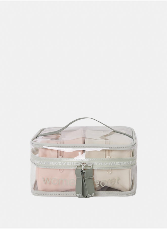 women'secret Pack Of 2 Small Pink And Beige Toiletry Bags  - Image 1
