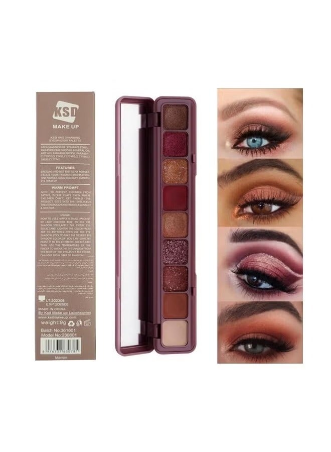Heng Fang 9-Color Eyeshadow Palette with 6-Piece Multi-Color Lipstick - Image 2