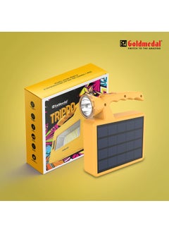 GOLD MEDAL Goldmedal Trippo 10W LED IP54 Protection Solar Rechargeable Flood with Torch Cool Daylight 6500K Red Blue Pack of 1 Three Modes Lighting 750 Lumens Monocrystalline Solar Panel  - Image 3